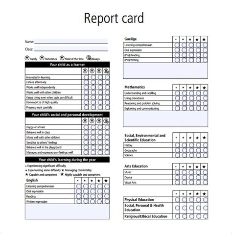 FREE Report Card Templates & Examples .